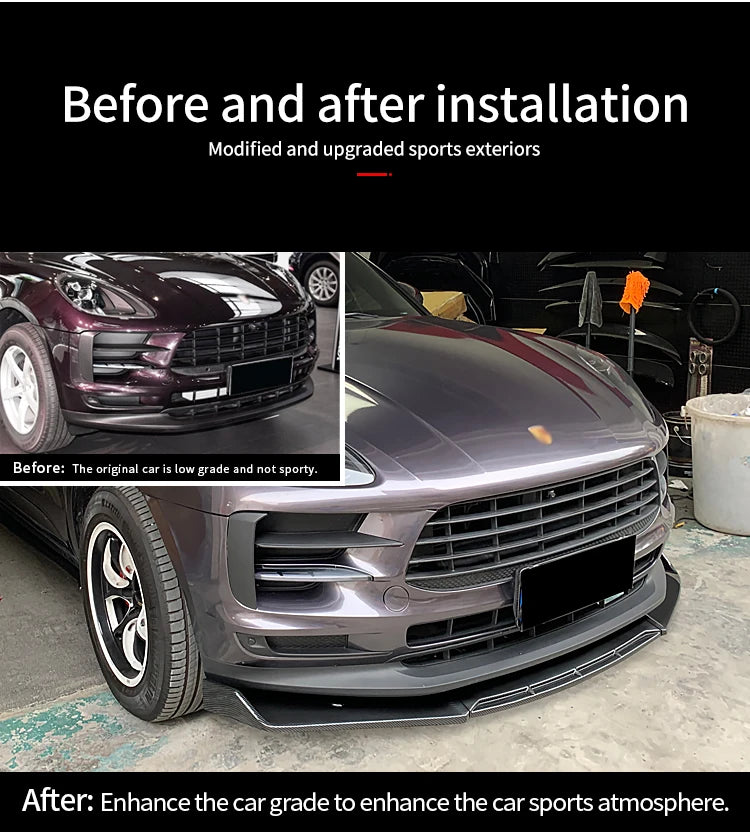 💫ART.8296 Splitter Anteriore ABS per Porsche Macan 2018-2021💫