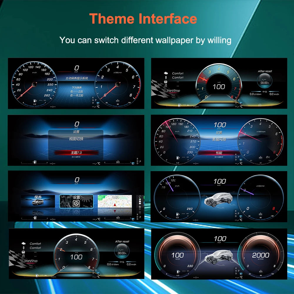 💫ART.5014 12.3" Virtual Cockpit LCD Per Mercedes Benz C/GLC 2015-2018💫