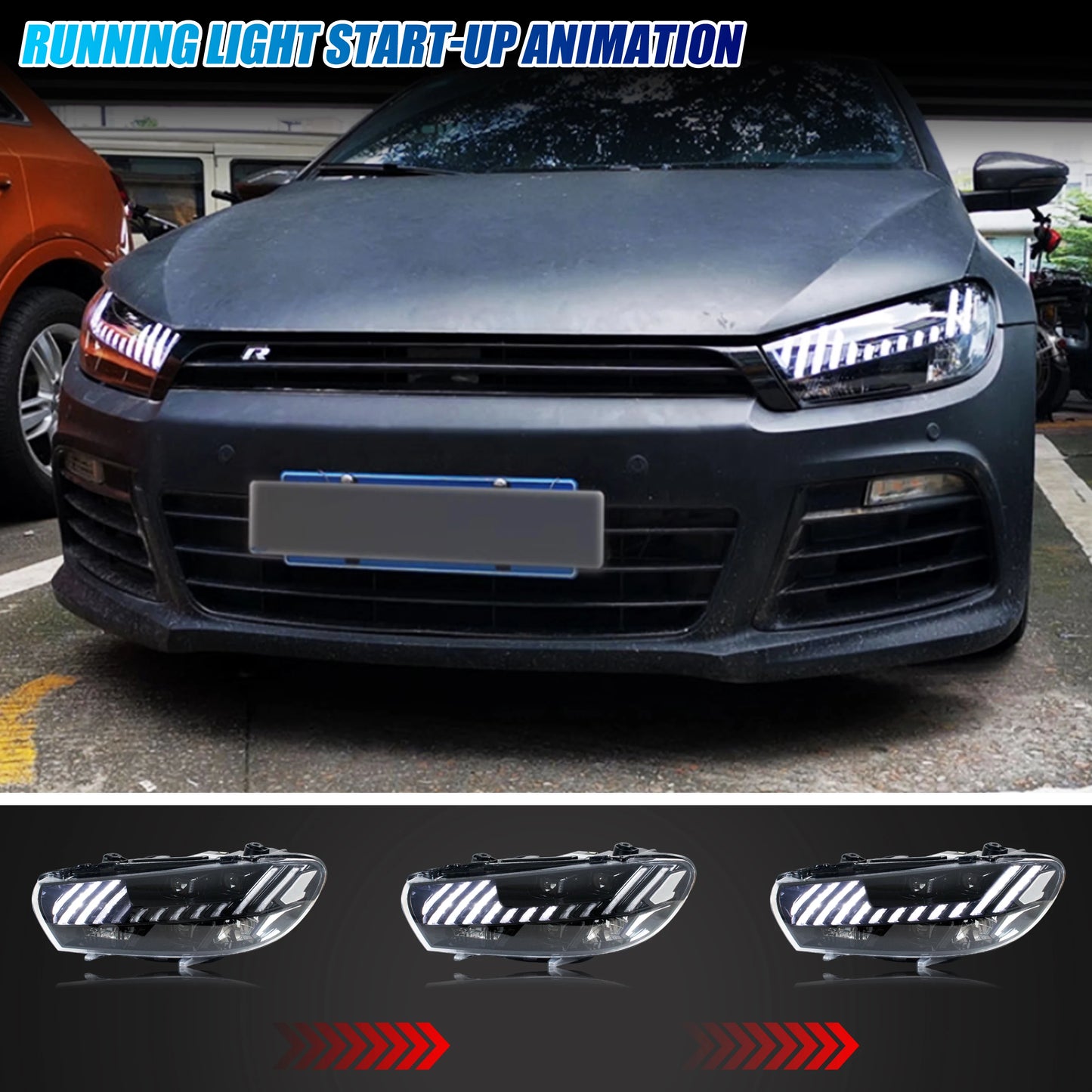 💫ART.8781 Fari Anteriori LED DRL per VW Scirocco 3 TSI / R 2009-2017💫
