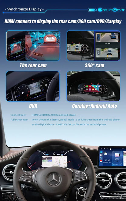 💫ART.5021 12.3'' Virtual Cockpit per Benz C / GLC 2015-2018💫