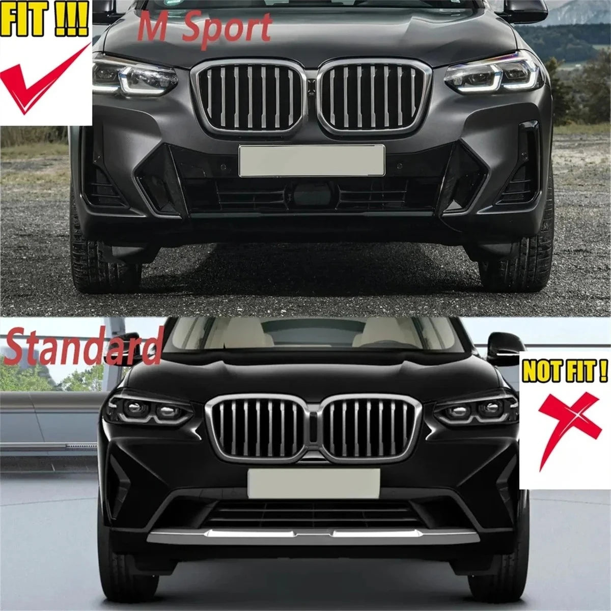 💫ART.5070 Splitter Anteriore per Bmw X3 G01 X4 G02 M-Pack 2022-2024💫