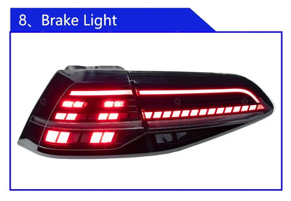 💥ART.3992 FANALI POSTERIORI LED DINAMICI PER VW GOLF 7 2013-2021 7.5 UPGRADE💥
