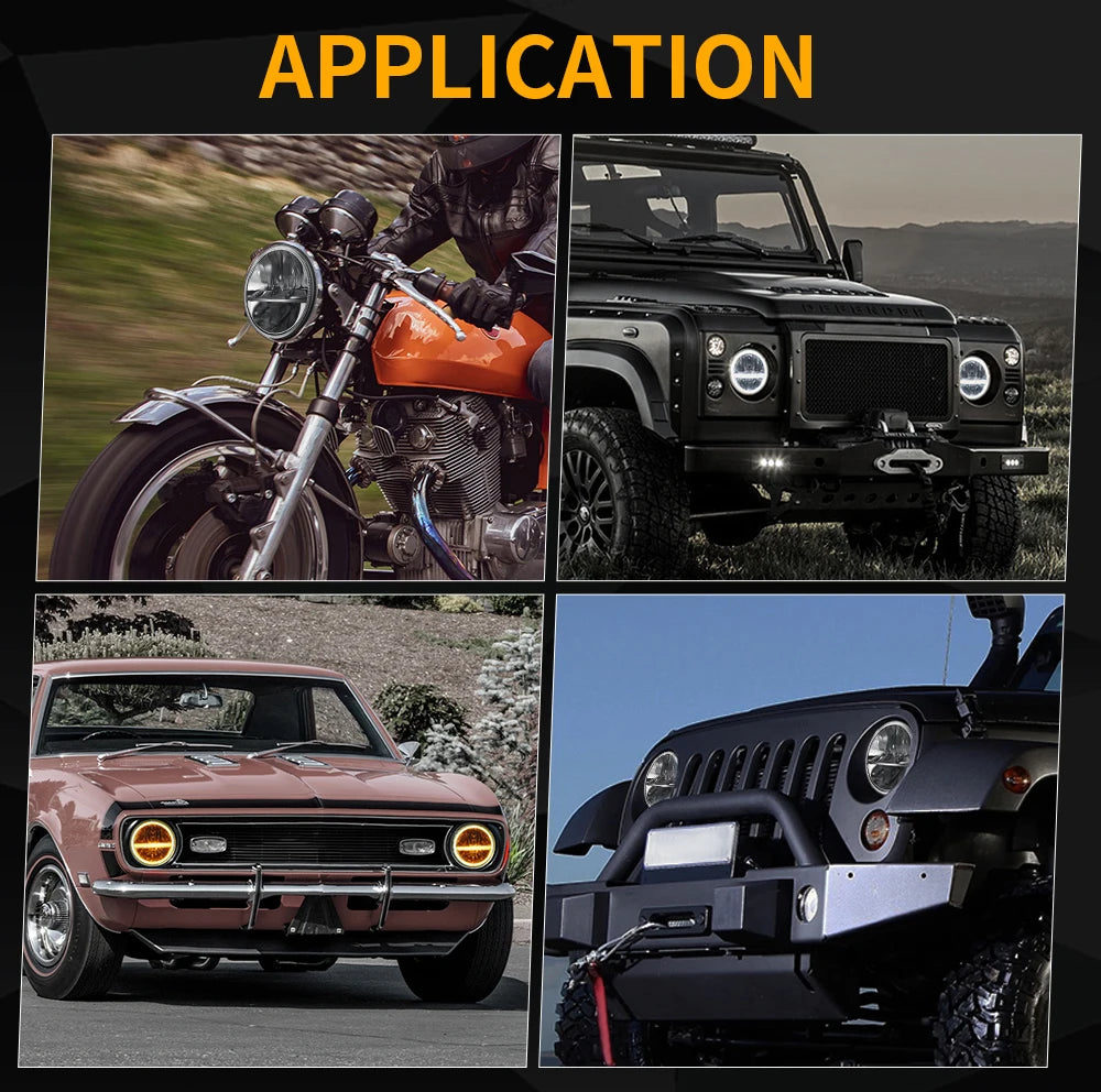 💫ART.4882 Fari Anteriori LED (Hi-Low) Segnale di Girata per Jeep Wrangler 4x4💫