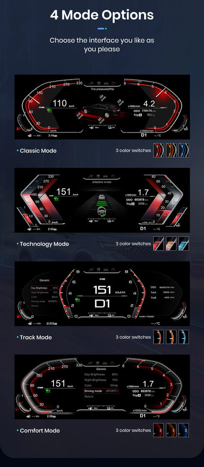 💫ART.4581 Cockpit Virtuale Digitale LCD per BMW X1 E84 2009 - 2015💫