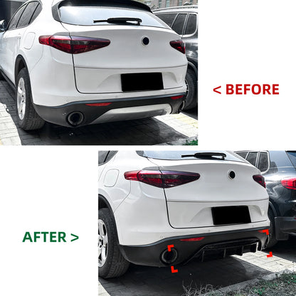 💫ART.8150 Diffusore Posteriore In Fibra di Carbonio per Alfa Romeo Stelvio 17-24💫