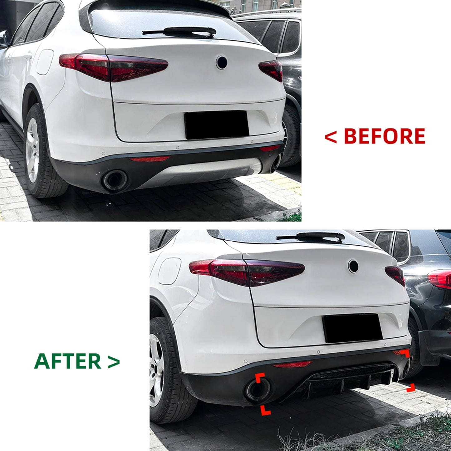 💫ART.8151 Diffusore Posteriore Nero Lucido per Alfa Romeo Stelvio 2017+💫 (Copia)