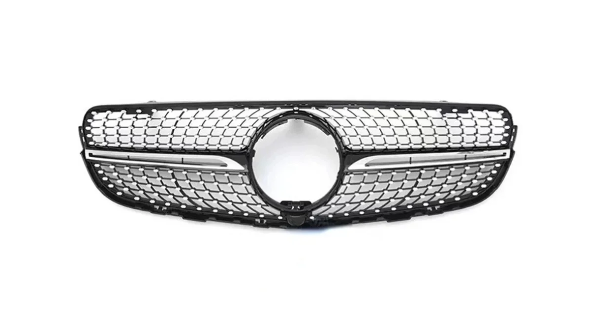💫ART.5114 Griglia Anteriore Nera Lucida Stile Diamond GT Mercedes GLC 15-19💫