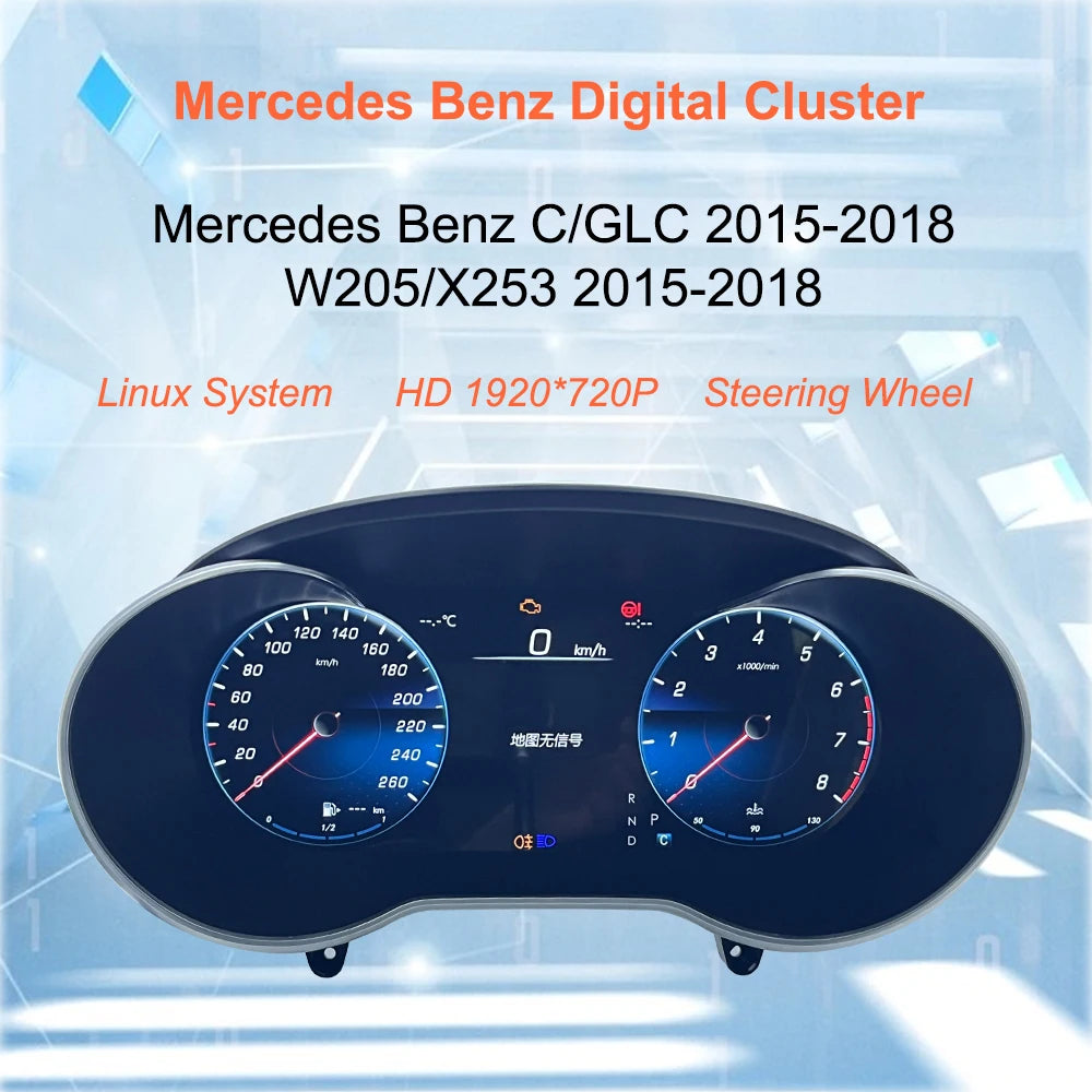 💫ART.5014 12.3" Virtual Cockpit LCD Per Mercedes Benz C/GLC 2015-2018💫
