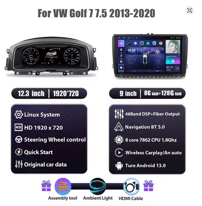 💫ART.3426 Cockpit virtuale digitale LCD per VW golf7 7.5 2013-2020💫