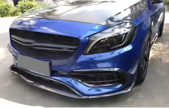 💫ART.4818 Splitter anteriore in Fibra Di Carbonio per Classe A W176 AMG 16-19💫