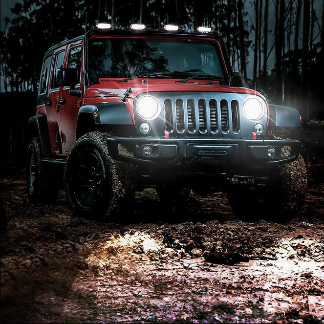 💫ART.5142 Fari Anteriori Rotondi per Jeep Wrangler / Lada Niva 4x4💫