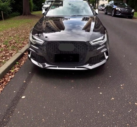 😍ART.5717 GRIGLIA SPORTIVA NERA LUCIDA PDC ADATTO PER AUDI A6 C7 14-18 😍