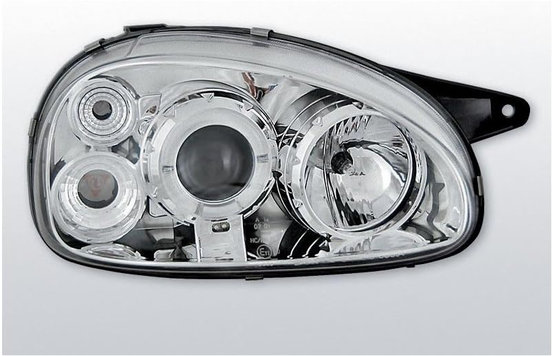 💫ART.6098 FARI ANTERIORI OCCHI D'ANGELO CROMATI per OPEL CORSA B 93-00💫