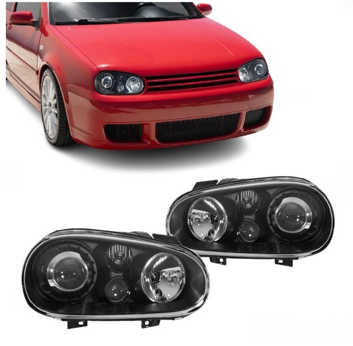 💫ART.6112 FARI ANTERIORI OCCHI D'ANGELO NERI per VW GOLF 4 97-03💫
