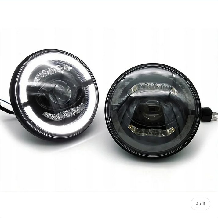 💫ART.6281 FARI OCCHI D'ANGELO LED NERI per JEEP WRANGLER 1996-2018💫