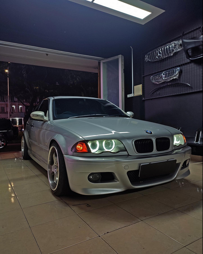 💫ART.6321 FARI 'OCCHI D'ANGELO' NERI per BMW E46 05.98-08.01 S/T💫