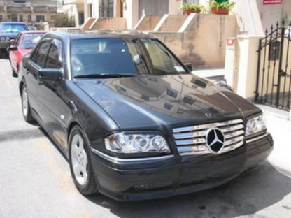 💫ART.6375 FARI ANTERIORI NERI per MERCEDES W202 CLASSE C 1993-2000💫
