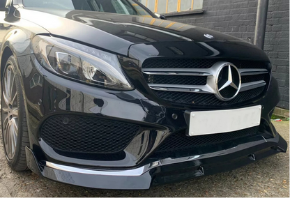 💫ART.6739 Splitter Anteriore per Mercedes Classe C 2014-2018 AMG Line Nero Lucido💫