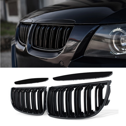 💫ART.7340 GRIGLIA SPORTIVA NERO OPACO DOPPIA BARRA - BMW E90 / E91 05-08💫