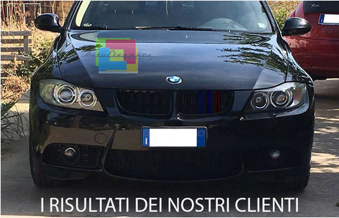 💫ART.7376 GRIGLIA SPORTIVA TRICOLORE DOPPIA BARRA per BMW E90 / E91 LCI 09-11💫