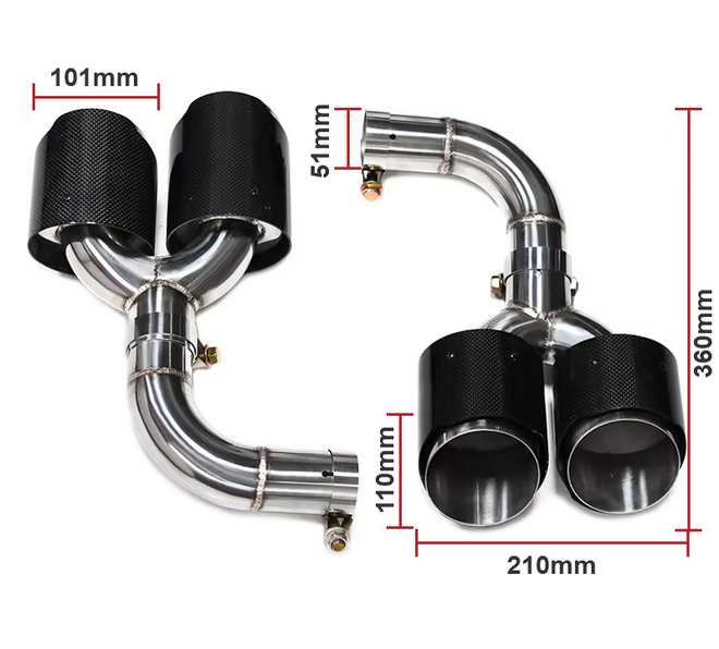💫ART.8109 Terminali di Scarico Fibra di Carbonio per Audi Q5 2021-2023 SQ5💫