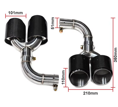 💫ART.8109 Terminali di Scarico Fibra di Carbonio per Audi Q5 2021-2023 SQ5💫