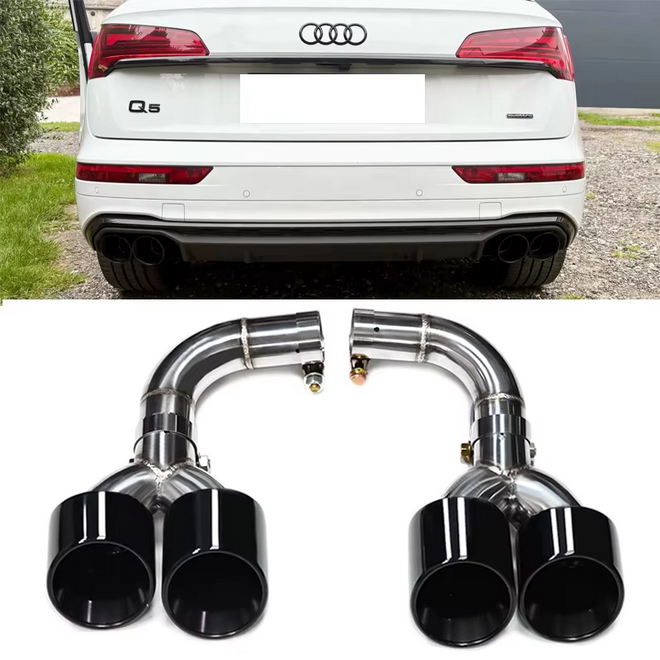 💫ART.8111 Terminali di Scarico Nero per Audi Q5 2021-2023 SQ5💫