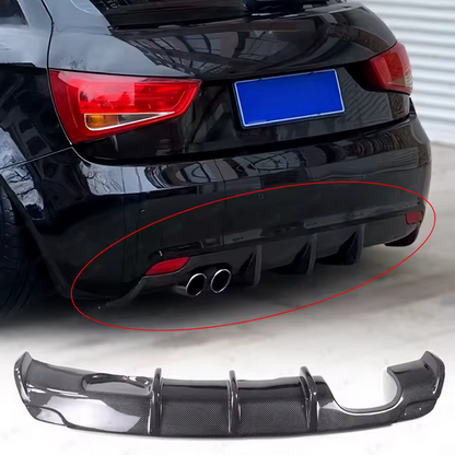 💫ART.8267 Diffusore Posteriore Singolo Uscita Look Carbonio per Audi A1 2011-2014💫