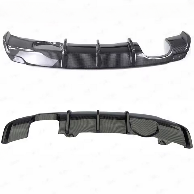 💫ART.8267 Diffusore Posteriore Singolo Uscita Look Carbonio per Audi A1 2011-2014💫