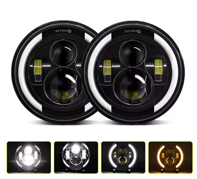 💫ART.8302 Fari Anteriori "Angel Eyes" FULL FULL LED per Jeep Wrangler JK TJ CJ 💫