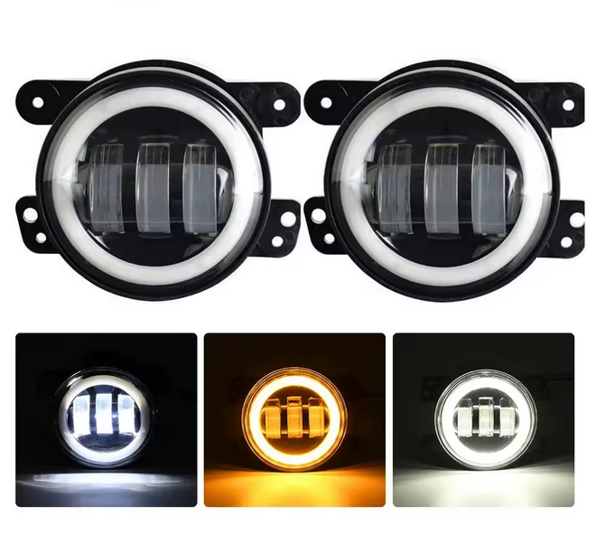 💫ART.8302 Fari Anteriori "Angel Eyes" FULL FULL LED per Jeep Wrangler JK TJ CJ 💫