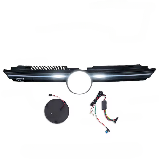 💫ART.8406 Griglia Anteriore con Striscia Luminosa Black Line LED per VW Golf MK8 R Style💫