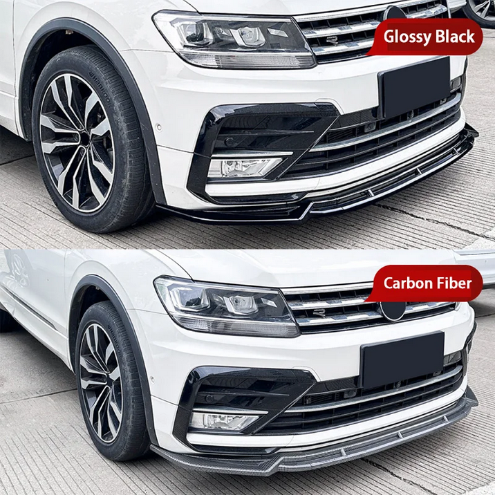 💫ART.8749 Splitter Anteriore Nero Lucido per VW Tiguan MK2 R-Line 2017+💫