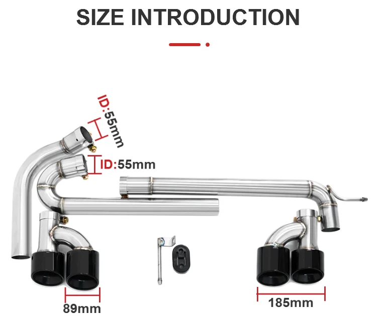 💫ART.8787 Terminali di Scarico Quadrupli per Audi A3 8Y 2021+ in Acciaio Inox💫