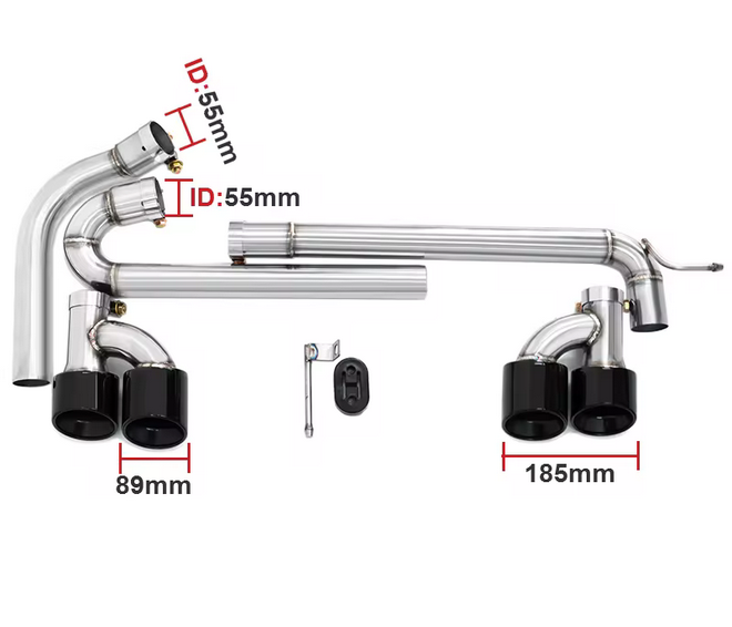 💫ART.8789 Terminali di Scarico Neri per Audi A3 8Y 2021+ in Acciaio Inox💫