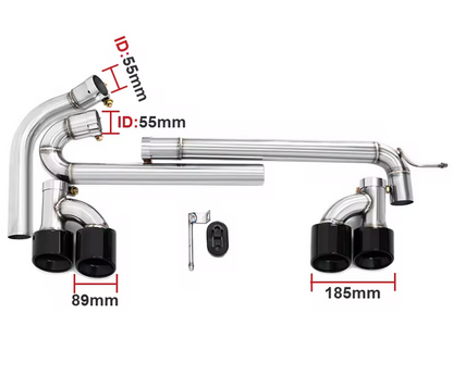 💫ART.8789 Terminali di Scarico Neri per Audi A3 8Y 2021+ in Acciaio Inox💫