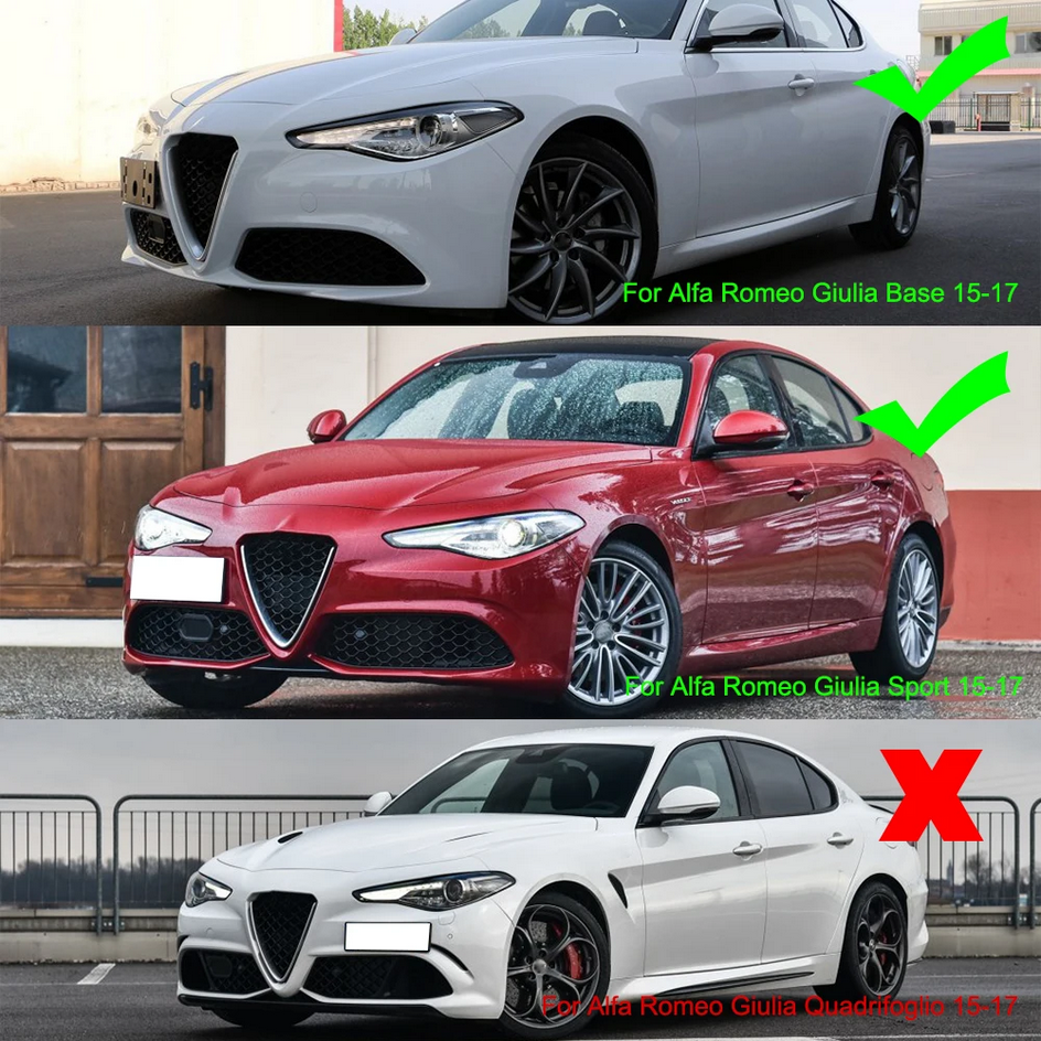 💫art.1229 Sotto Minigonne Nero Lucido per Alfa Romeo Giulia Sport 2015-2022💫
