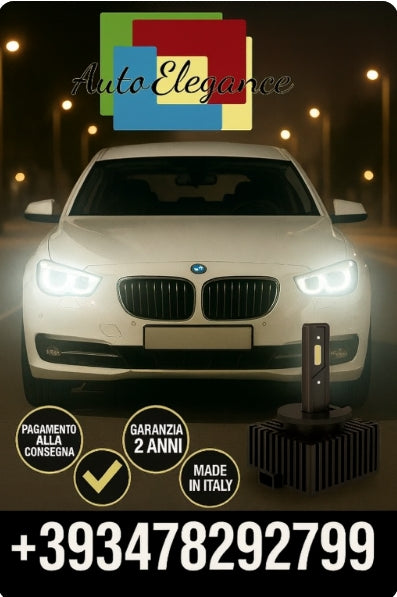 ⭐KIT LED D1S 6000K BIANCO CANBUS – Anabbaglianti per BMW Serie 5 GT⭐