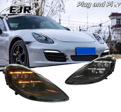 🔥FARI PER PORSCHE 981 CAYMAN 13-15 MODIFICA  MATRICE AGGIORNAMENTO FARI A LED🔥