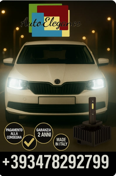 ⭐KIT LED D1S 6000K BIANCO CANBUS – Anabbaglianti per Škoda Fabia⭐