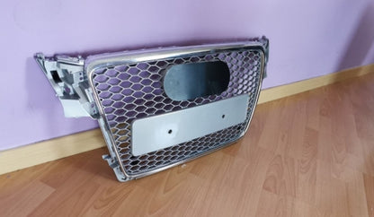 🔥GRIGLIA ANTERIORE PER AUDI A4 B8 08-12 LOOK RS4 SATINATA BORDO CROMATO🔥