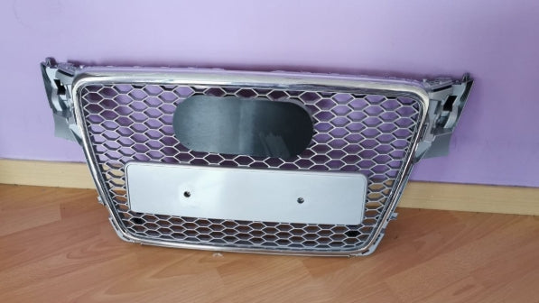 🔥GRIGLIA ANTERIORE PER AUDI A4 B8 08-12 LOOK RS4 SATINATA BORDO CROMATO🔥