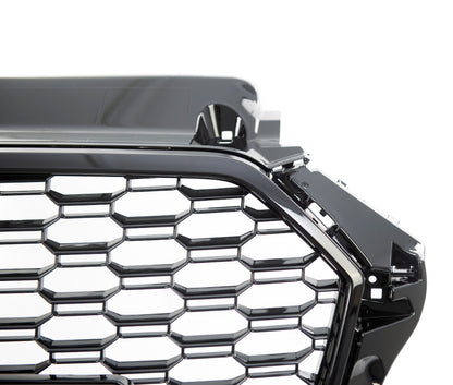 Front Grille RS3 Look for Audi A3 (8V) Hatchback Sportback Sedan Facelift (2016-2019) Gloss Black