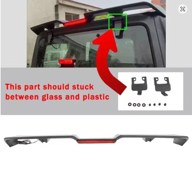 🔥SPOILER POSTERIORE TETTO AUTO CON LUCE FANALI PER JEEP WRANGLER JK JL 18-24🔥