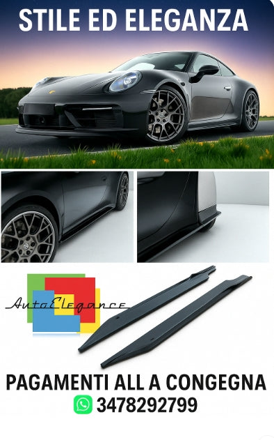 🔥Minigonne Laterali V.1 Adatto Per Porsche 911 Carrera Sport Design 992🔥