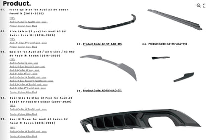 💫BODYKIT PER AUDI A3 8V FACELIFT SEDAN (2016–2020) 💫