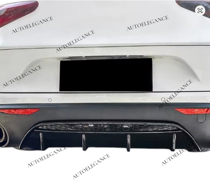 🔥DIFFUSORE POSTERIORE PER ALFA ROMEO STELVIO IN MATERIALE ABS NERO LUCIDO 17+🔥