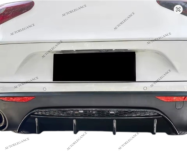 🔥DIFFUSORE POSTERIORE PER ALFA ROMEO STELVIO IN MATERIALE ABS NERO LUCIDO 17+🔥