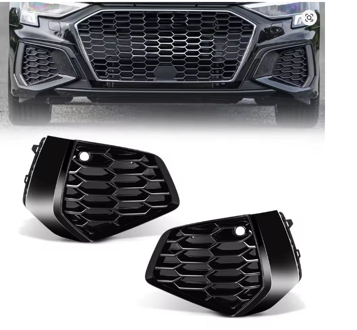 🔥ART.8854 GRIGLIA FENDINEBBIA PER AUDI A3 S-line 2021-2022-2023 NERO LUCIDO🔥