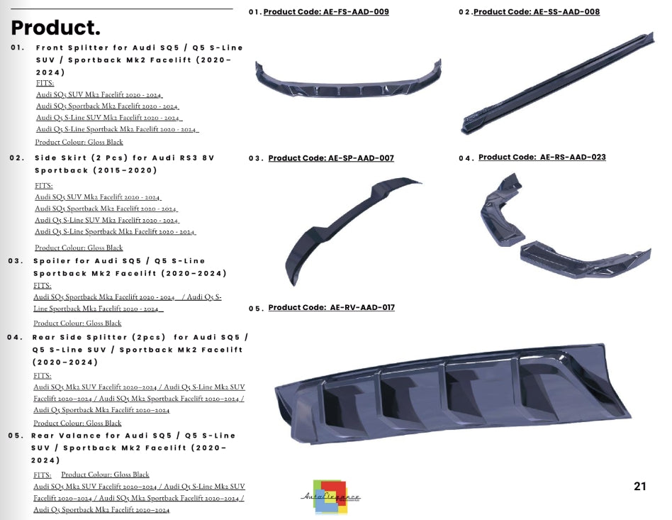 💫Body Kit Sportivo per Audi SQ5 / Q5 S-Line SUV & Sportback MK2 Facelift 💫